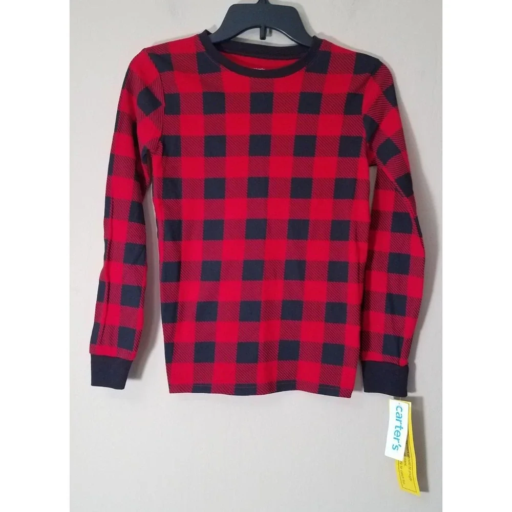 Carter's‎ Pajama Set 2pc Snug Fit Kids size 14 Red Black Buffalo Check NEW
